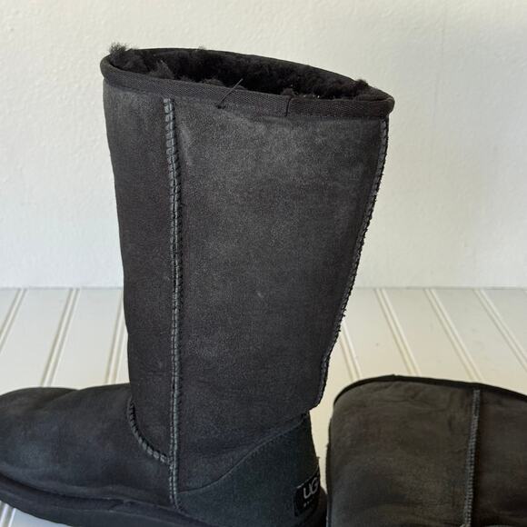 UGG Australia Black Suede Classic Tall Shearling boots size 5 - Picture 7 of 10